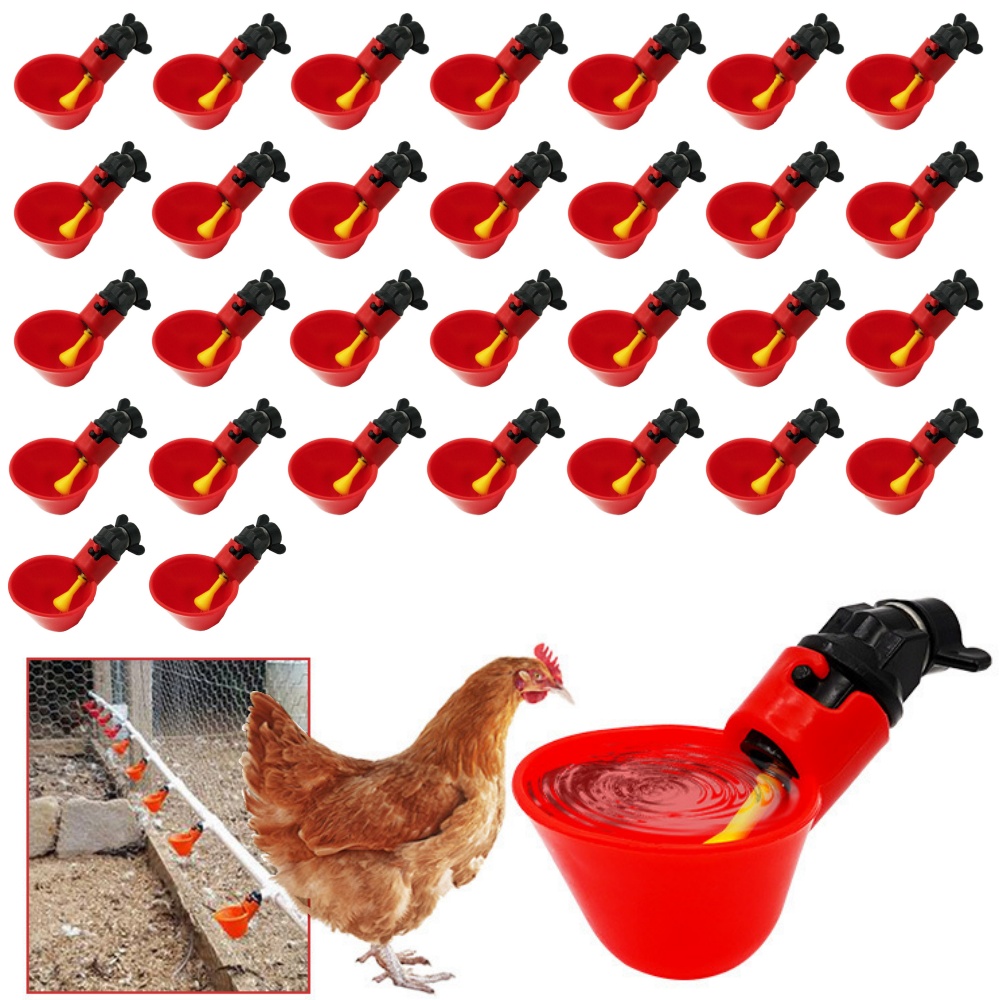 10/20/30 個鶏ウォーターディスペンサー漏れ防止自動飲料水給餌ボウル鶏ウズラ鳥飼育用品
