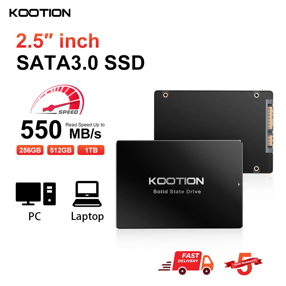 KOOTION SATA3 ソリッドステートドライブ 2.5 インチ 2TB 1TB 512GB 480GB 256GB 240GB 128GB 120GB SSD 内蔵ハードドライブデスクトップラップトップ用