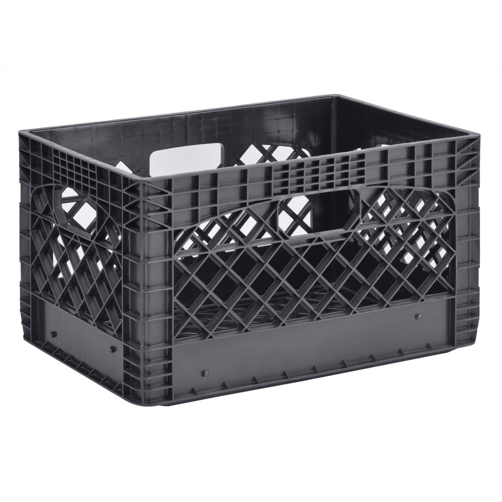 Heavy Duty Plastic Milk Crate Storage Box 24 Quarts Collapsible Stackable Container for Grocery Laundry Moving