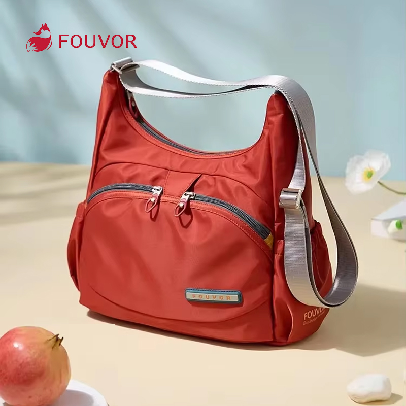Fouvor 女性のショルダーバッグ 2025 トレンドナイロンクロスボディバッグ新ファッション大型高品質ハーフムーンバッグ女性のハンドバッグ 2587-05