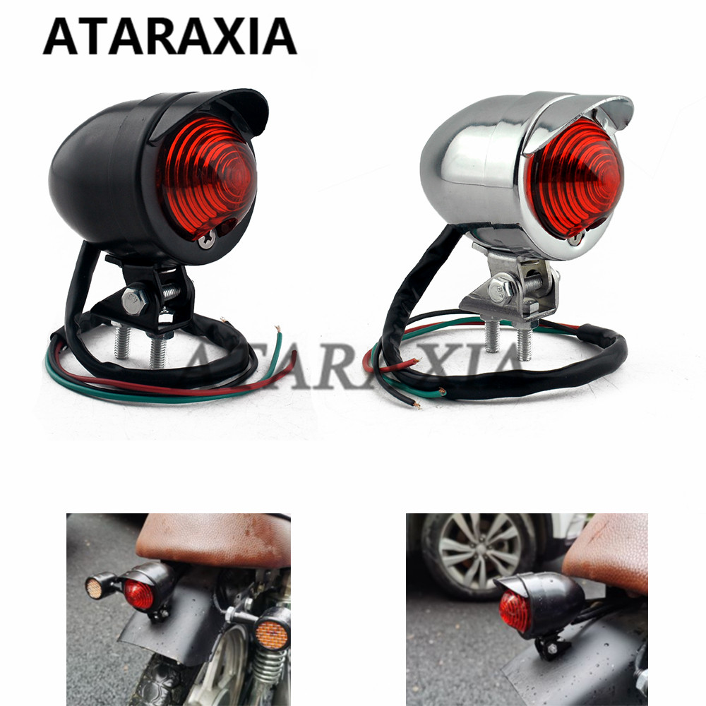 12V テールライトオートバイブレーキライト LED バイクストップリアテールランプレッドチョッパーボバーカフェレーサー StreetBike と互換性あり