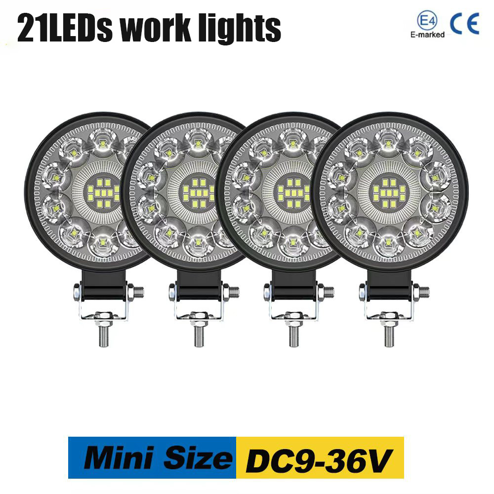 3.3 インチ 21LED ワークライト DC9-36V 63 ワットスポットフラッドコンボビーム LED ヘッドライトドライビングフォグライトオフロードトラック Moto 4x4Offroad