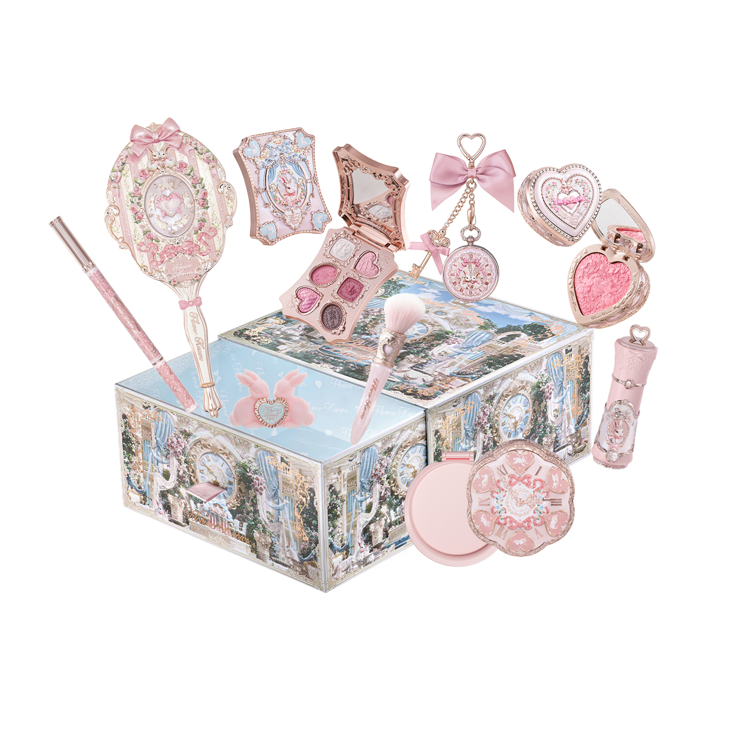 Flower Knows Bunny Garden メイクアップセット - ブラッシュアイシャドウリップグロス付きの無料化粧品ボックス高品質ギフトセット