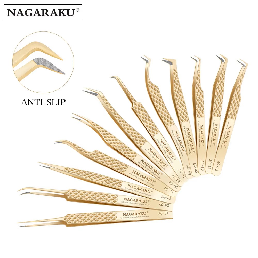 NAGARAKU まつげエクステ用精密ファイバーチップピンセットプロフェッショナルまつげピンセット帯電防止ストレート