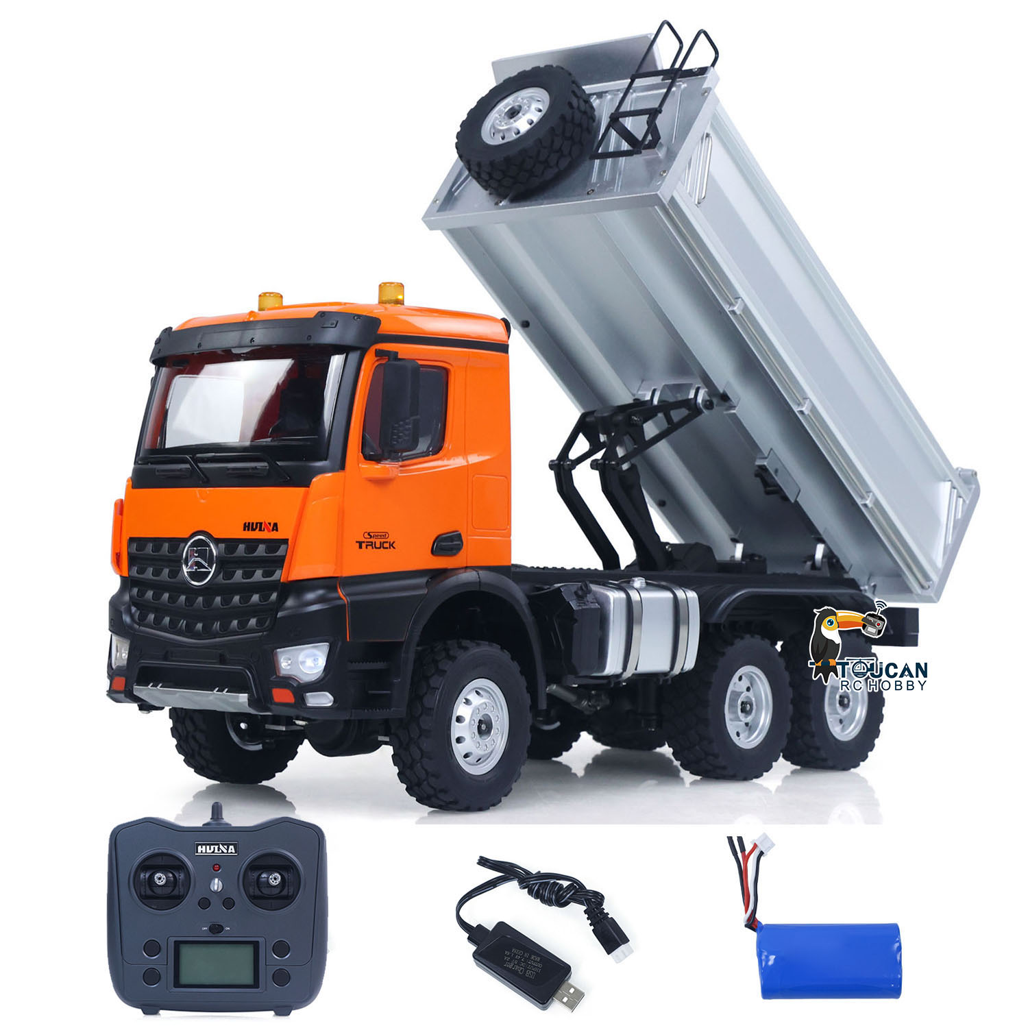 HUINA 1598 1/14 6x6 RC ダンパーダンプカー 2.4 グラムエンジニアリング輸送トラックレプリカリモートコントロールおもちゃのモデル大人用