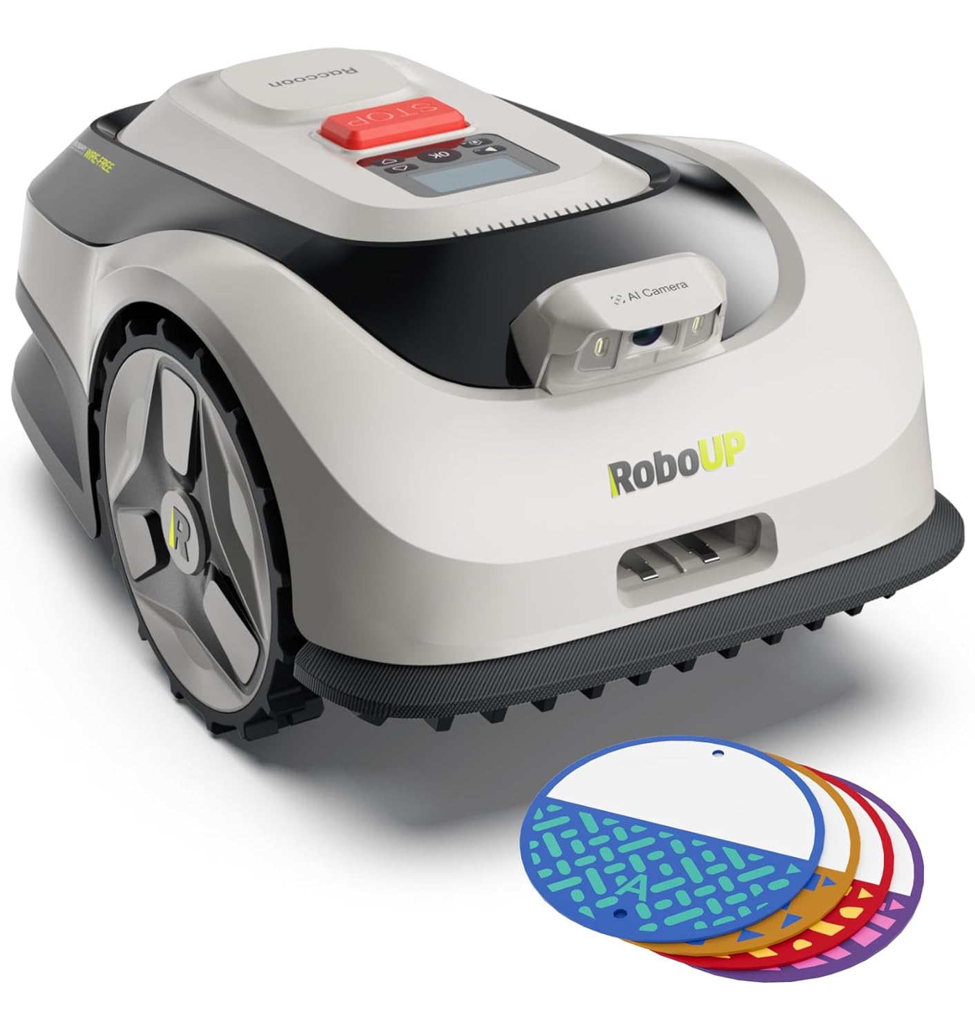 Raccoon 2 SE ロボット芝刈り機、ナビゲーション通路プレート付き、0.15 エーカー用自動マッピングロボット芝刈り機、APP 付き、カスタム