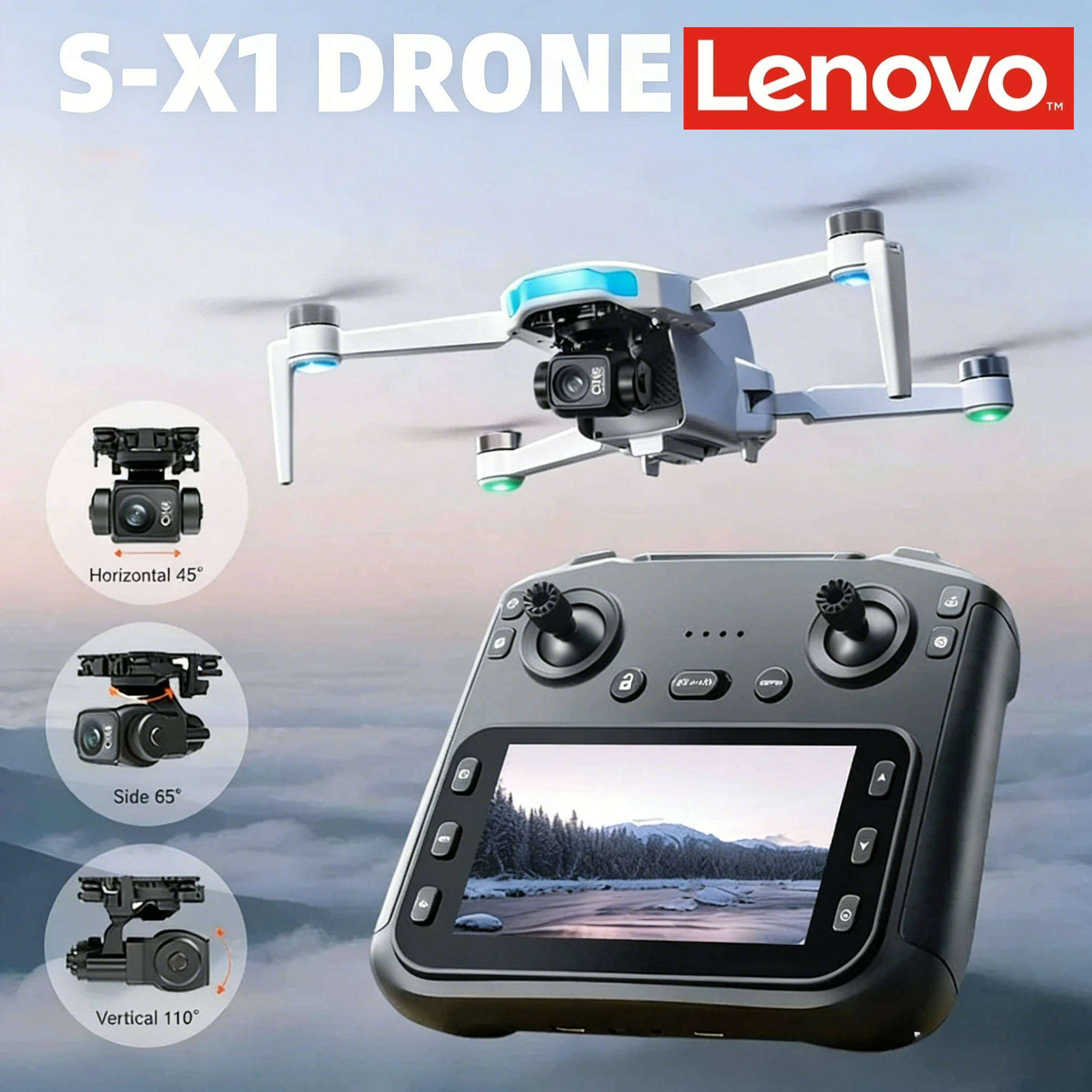 レノボ S-X1 ドローン航空写真広角デュアルカメラ WIFI FPV プロフェッショナルブラシレス RC 折りたたみ式 Quadcopter おもちゃ