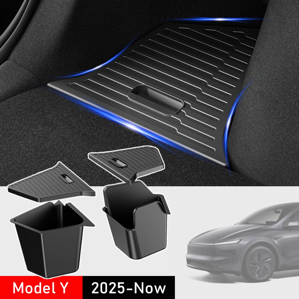 Tesmayx 車のトランクサイド収納ボックステスラモデル Y 新ジュニパー植毛カバーマットパーティションボード収納スペース装飾