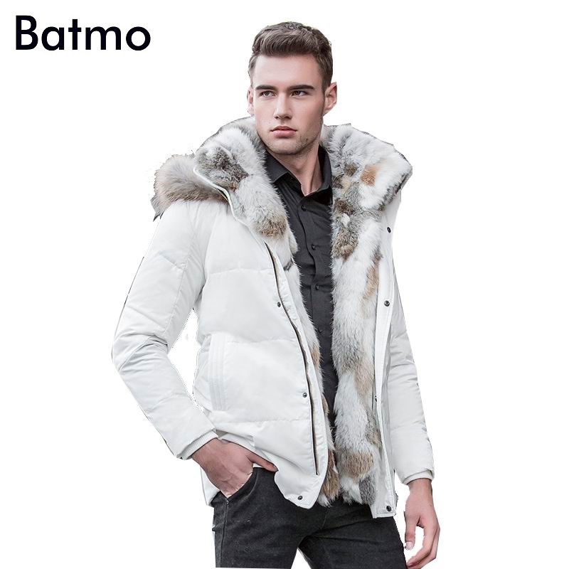 2025 winter High Quality duck down jacket men coat parkas thick Liner male Warm Clothes Rabbit fur collar ,PLUS-SIZE 828