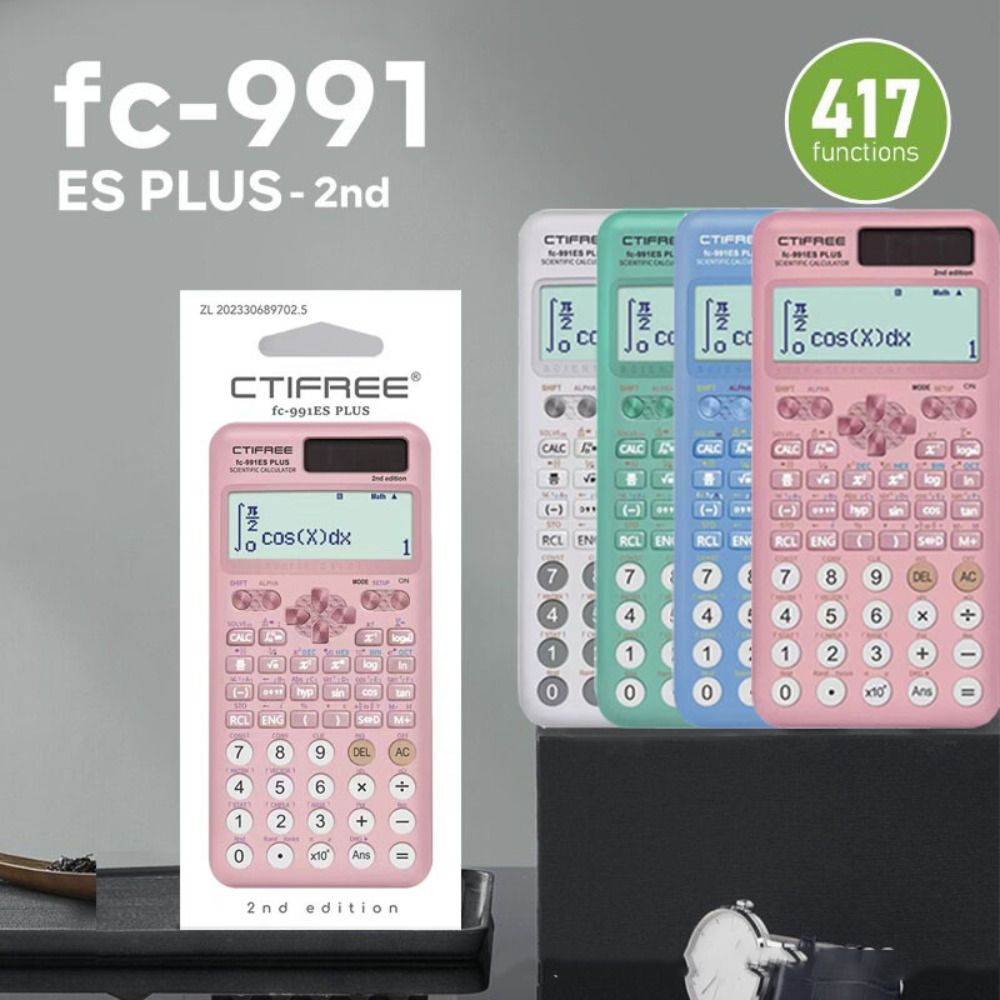 ポータブル 991ES Plus-第 2 版関数電卓、保護ケース付き 417 関数 Function Calculato 学生文具