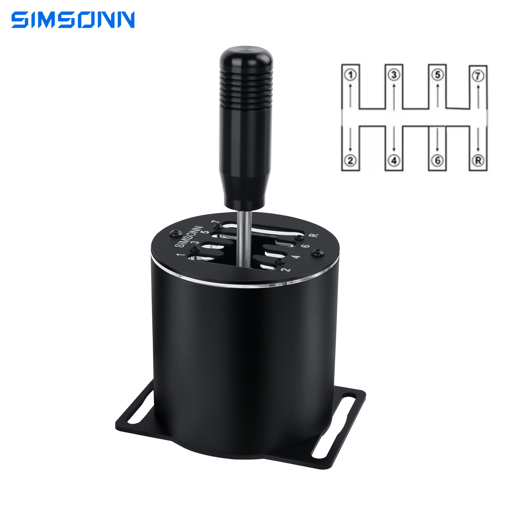 SIMSONN Sim レーシングギアシフター 7 R 磁気誘導運転シミュレータゲームマニュアル H ギア PC ロジクール g29 g27 g25 g920
