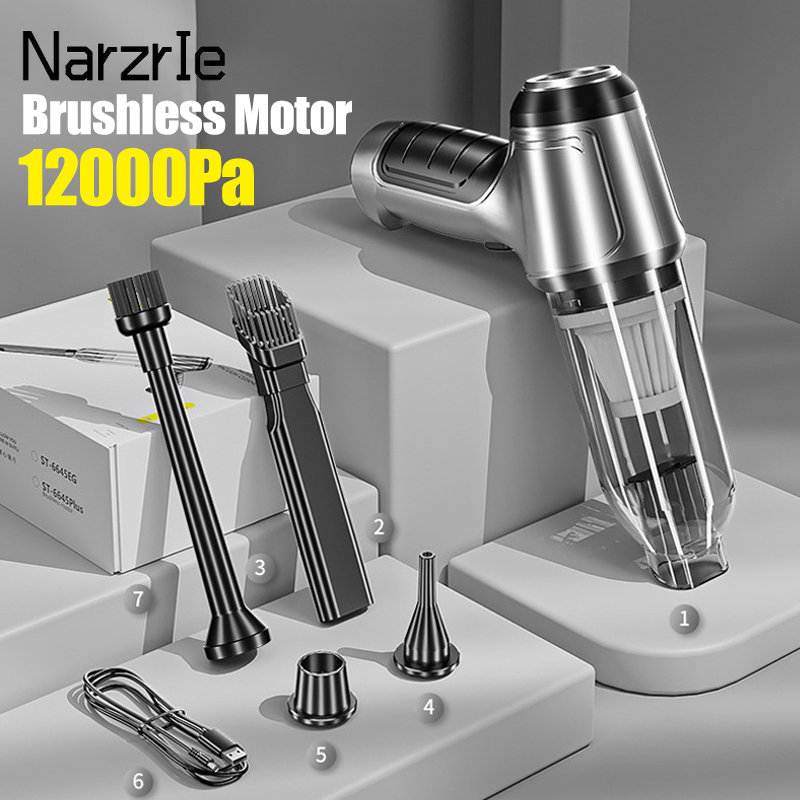 120 ワット 12000PA ブラシレスワイヤレス車の掃除機ミニハンドヘルド掃除機ウェットドライ多機能ポータブル掃除機