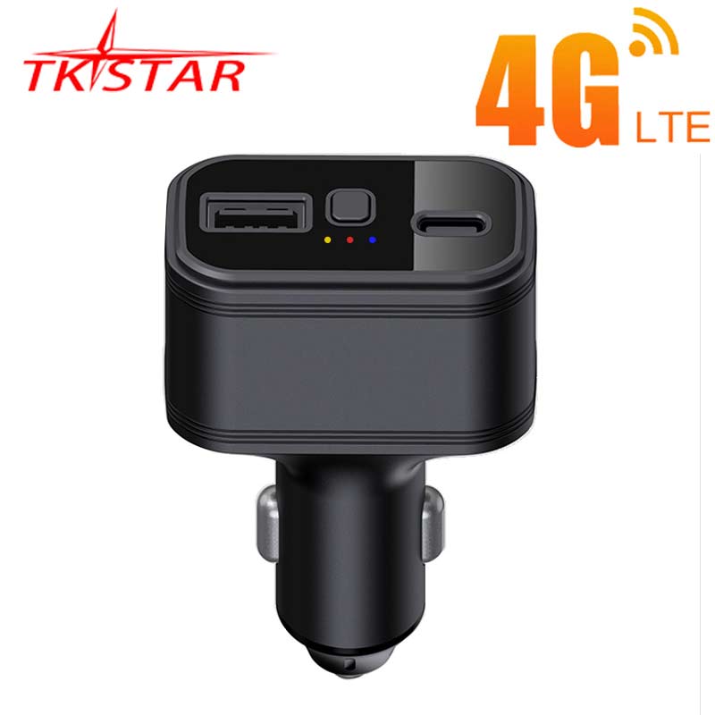 カートラッカー 4G TKSTAR GPS トラッカー 4G カーチャージャー Type-C スマート GPS ロケーター マルチアラーム 無料ウェブ