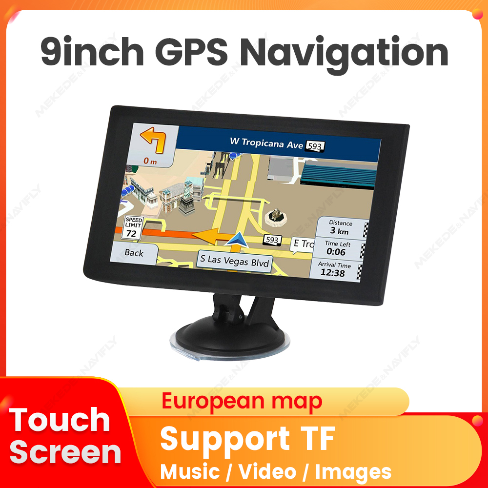 9 インチ HD タッチ スクリーン 2D 3D カー GPS ナビゲーション 多言語音声 最新ヨーロッパ地図 GPS ナビゲーション サポート FM トランスミッター