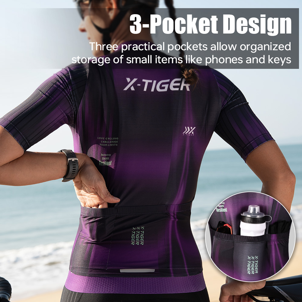 X-TIGER 女性サイクリングジャージ夏通気性プロフェッショナル半袖サイクリングマイヨ抗 UV マウンテンロードサイクリング服
