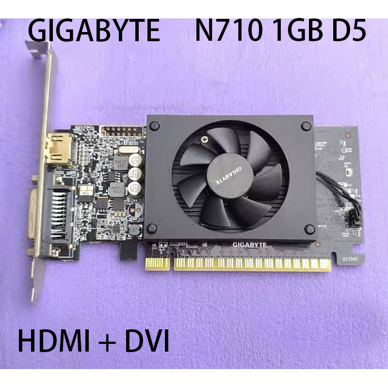 GIGABYTE 710 1GB グラフィックカード 64ビット GDDR5 ビデオカード オリジナル n710 G210 1G nVIDIA Geforce GPU PC ゲーム用 DVI