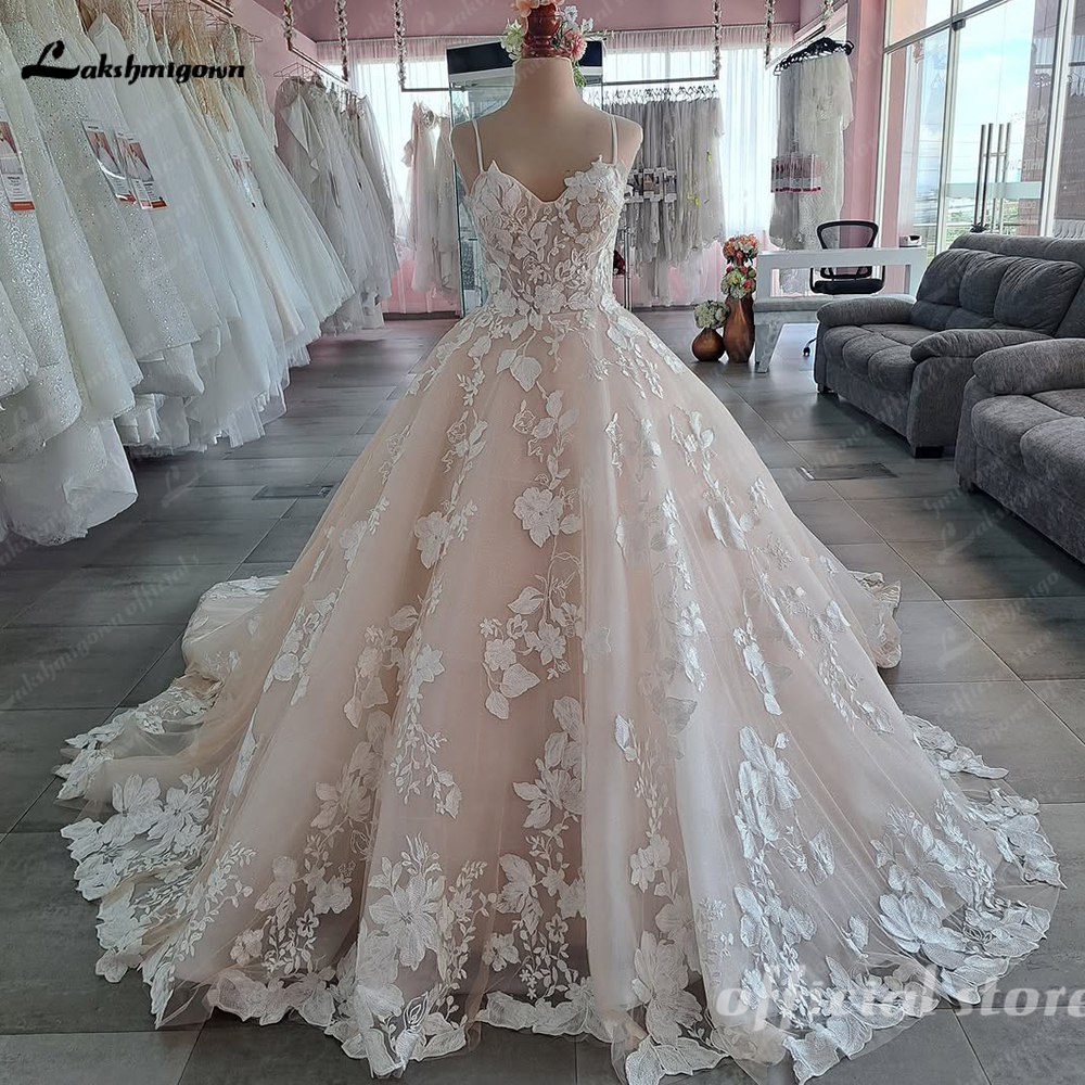 Lakshmigown 高級ブラッシュピンクレースの女性の恋人ネックのウェディングドレス花嫁のための 2025 シャンパンウェディングドレスvestidosパラボダ