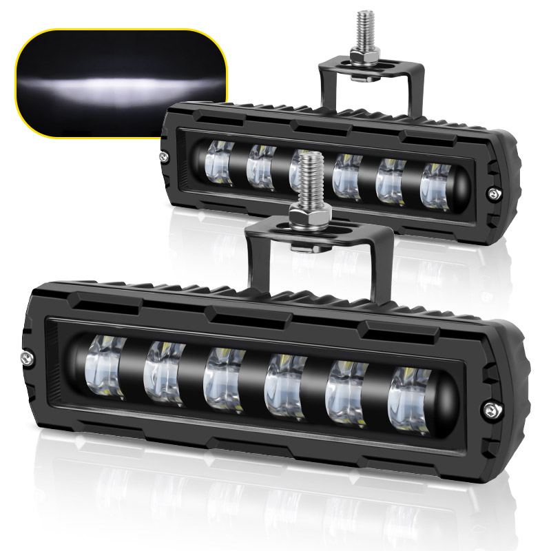 6 インチ 7D LED ライトバーオフロード運転ランニングライト作業灯フォグランプ車オートバイ 4X4 ATV SUV トラックトラクター 12V 24V