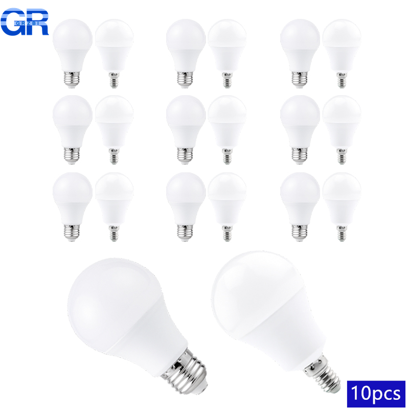 10 個 Led 電球ランプ E27 E14 ベース AC220V 230V ライト 3 ワット 6 ワット 9 ワット 12 ワット 15 ワット 18 ワット 20 ワット 24 ワットランプ家庭用 derection リビングルームの照明
