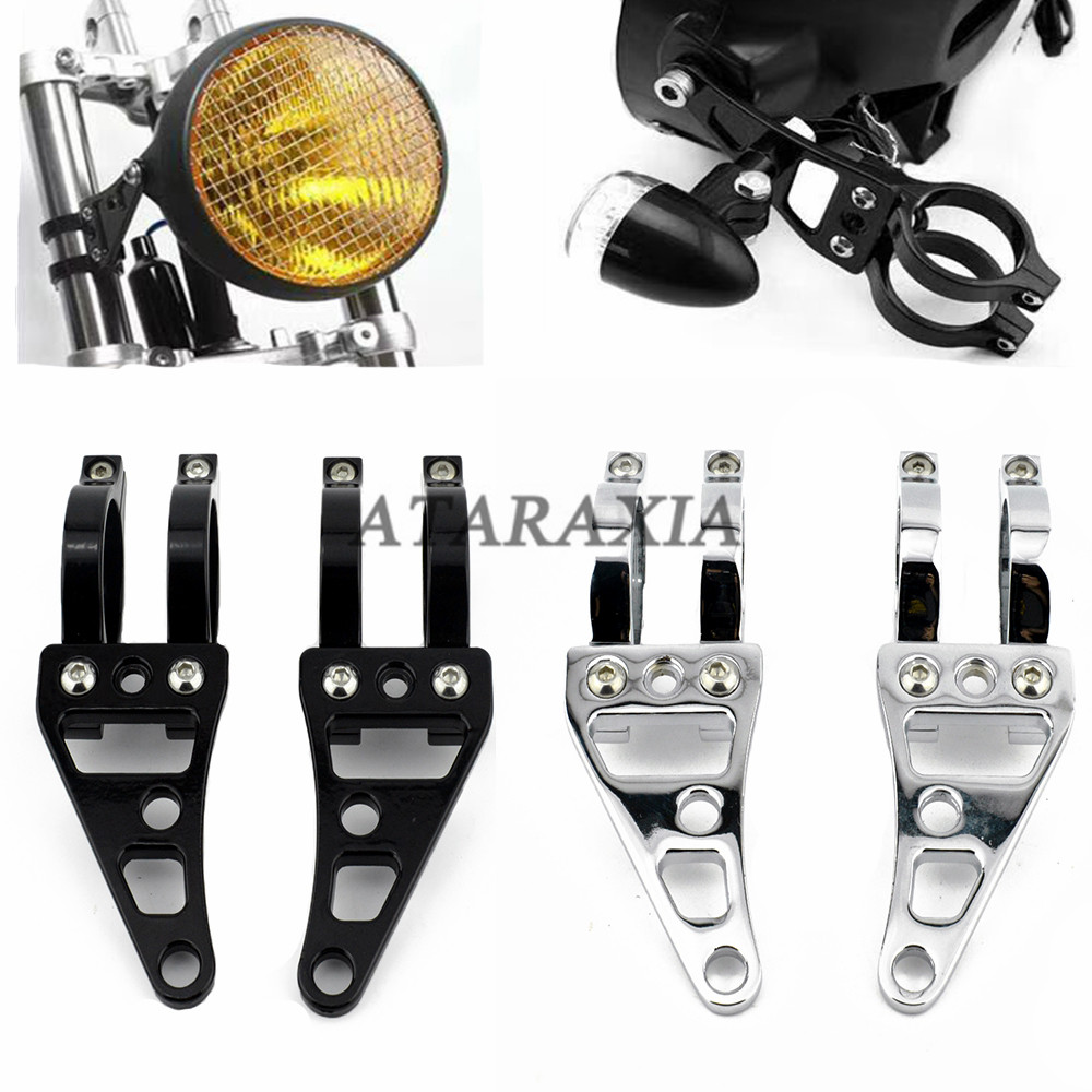 トライアンフクラシックボンネビル T120 T100 T120 ブラックボバーオートバイフロントフォークチューブ CNC マウントヘッドライトブラケット 41 ミリメートル