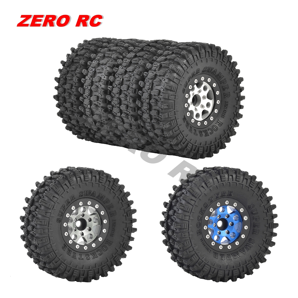1.55 "RC クローラーメタルビードロックホイールハブとオフロードタイヤ 1/10 1/12 RC カー WPL WLtoys 軸ジムニー FMS UTB18 キャプラ用