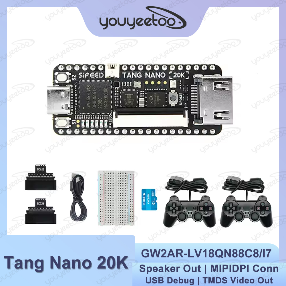 Sipeed Tang Nano 20K 開発ボード RISC-V Linux レトロゲームプレーヤー GW2AR-LV18QN88C8/I7 FPGA チップロジックユニット LUT4 スピーカー出力