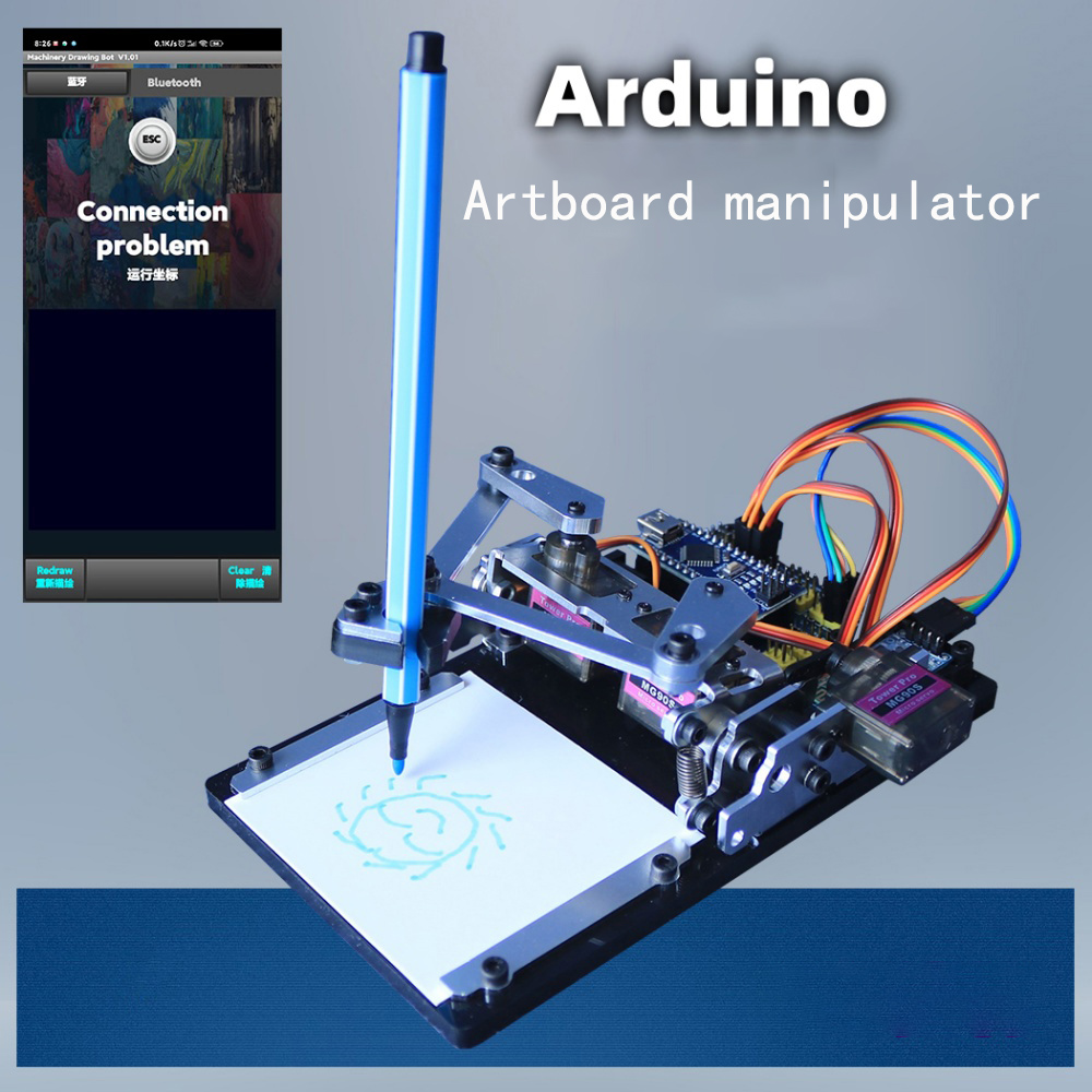 XY プロッタロボットアーム MG90 アプリ描画スケッチボードマニピュレータ Arduino ロボット DIY キットプログラマブルロボットスターターキット
