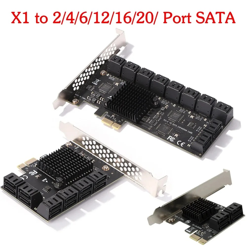 SA3112J PCIEアダプター 12ポート PCI-Express X1 - SATA 3.0 6Gbps高速拡張カードコントローラー（コンピューターアクセサリ用）