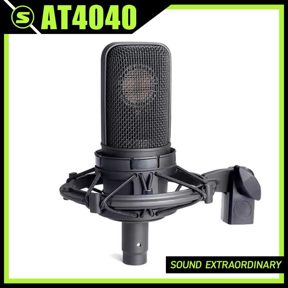 ホット販売 AT4040 プロフェッショナルラージダイアフラムコンデンサーボイスオーバー高感度マイクスタジオレコーディングポッドキャスティング用