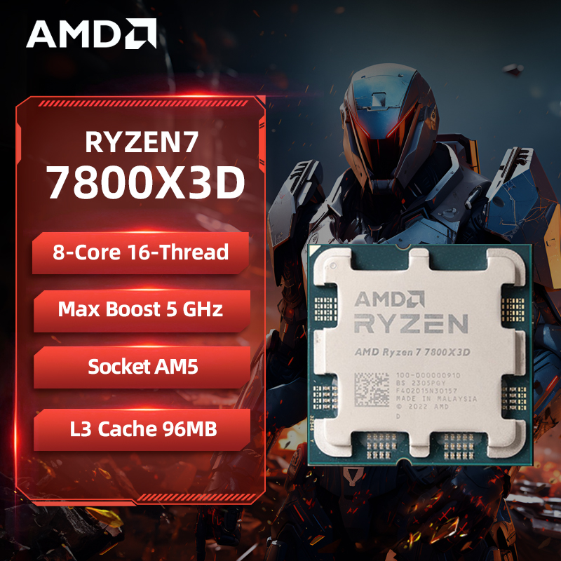 AMD Ryzen 7 7800X3D R7 7800X3D CPU 8 コア 16 スレッド 5GHz ロック解除デスクトップ プロセッサ ソケット AM5 ゲーミング CPU パッケージなし