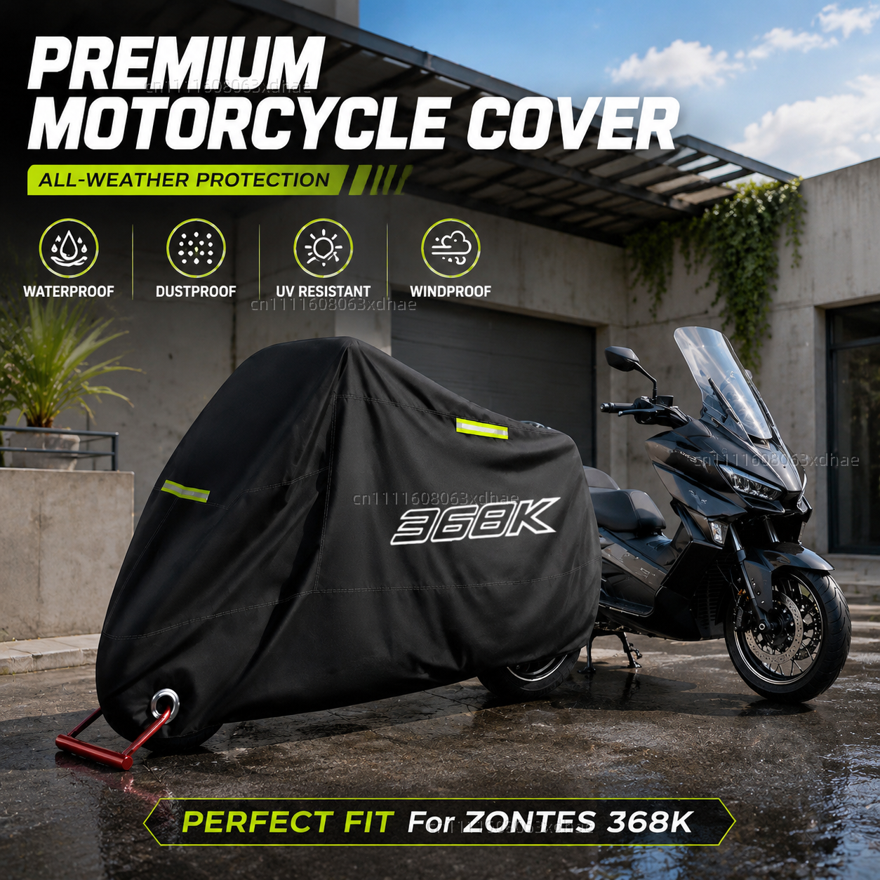 オートバイカバーオールシーズン防水粉塵雨 UV 保護 190T オックスフォード布 ZONTES 368G 368K 368E 368 K E G 400G