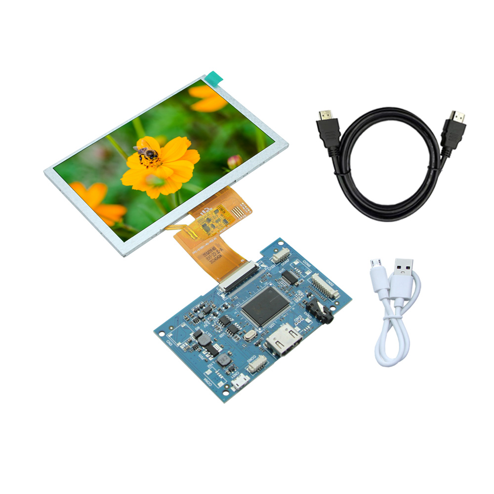5 インチ 1024 * 600 高解像度 1000cd/m ² 高輝度 HDMI 5V USB 電源 LCD スクリーン表示画面