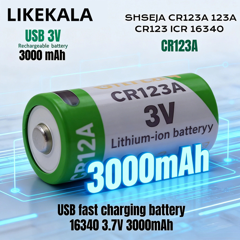 USB充電式CR2/CR123Aバッテリー2000mAh/3000mAh 3Vリチウムイオンバッテリー急速充電カメラ、セキュリティシステム用
