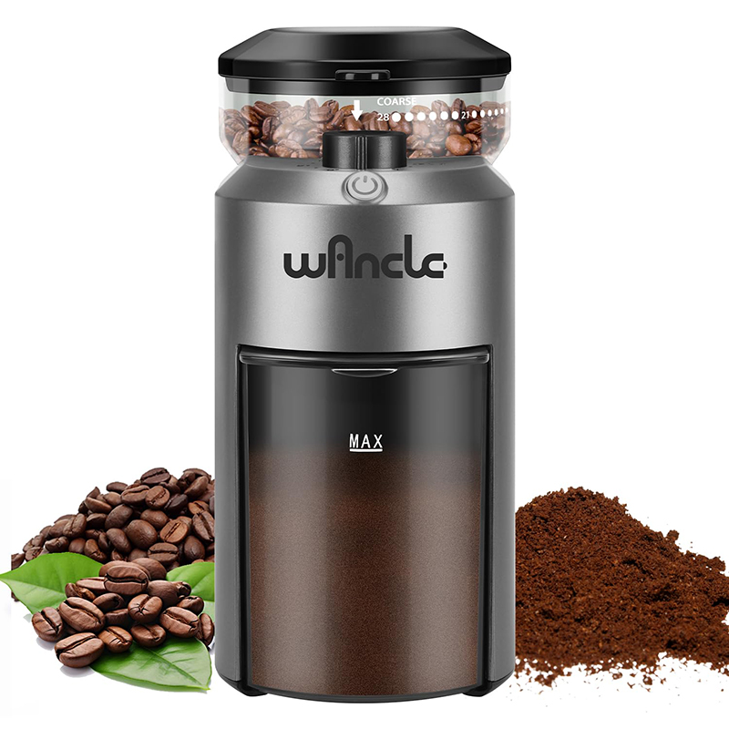 Wancle 電動バリコーヒーグラインダー 調整可能な28粉砕設定 2-12カップコーヒー豆グラインダー エスプレッソドリップフレンチプレス用