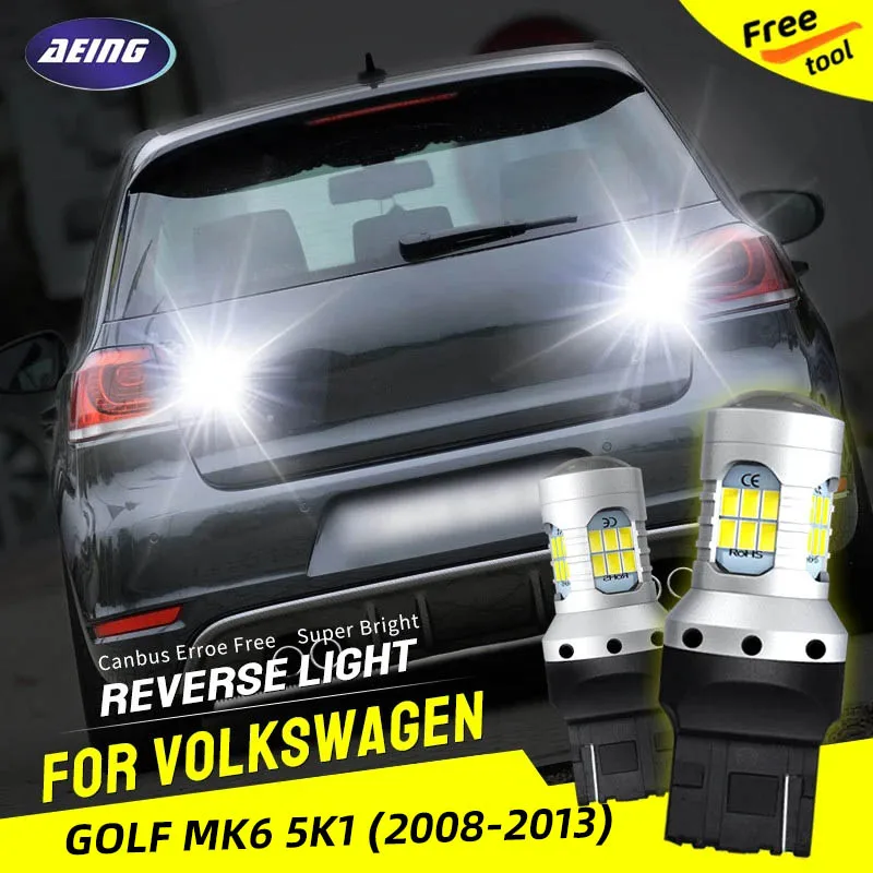 2 個エラーなし LED リバースライト Blub バックアップランプ T20 7440 W21W フォルクスワーゲン VW ゴルフ 6 MK6 5K1 2008-2013