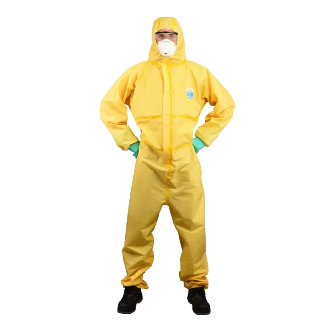ワンピース化学防護服作業つなぎ服危険化学液体硫酸およびアルカリ耐性保護