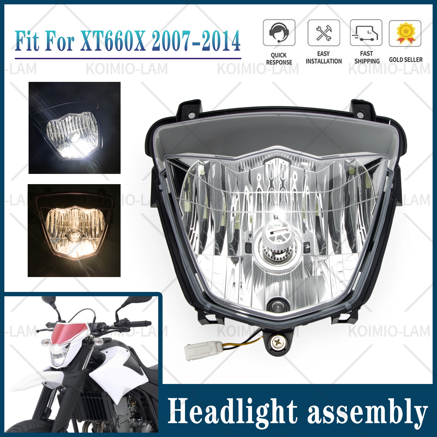ヤマハ XT660X 2007 - 2014 XTX660 ヘッドライトアセンブリヘッドランプライト XTX 660 XT 660 × 2008 2009 2010 2011 2012 2013