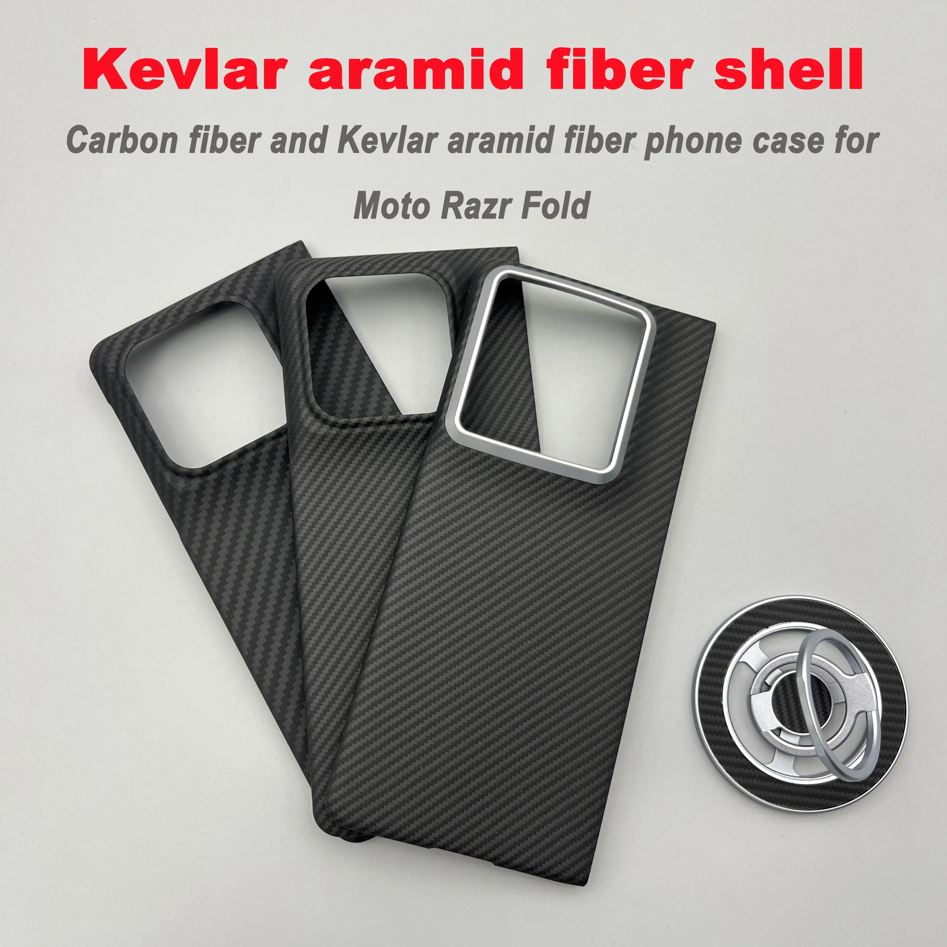 モト Razr 倍ケブラー繊維折りたたみ電話ケース炭素繊維ハードケース超薄型軽量磁気保護カバー