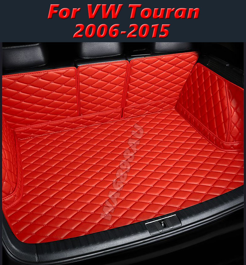 車のトランクマットフォルクスワーゲン VW トゥーラン 57 席 2006-2015 10 11 12 13 14 防水抗汚れ耐久性のあるレザーカーペット