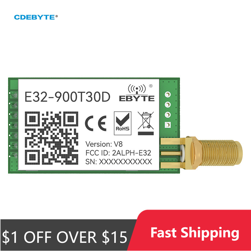 LoRa ワイヤレスモジュール 868/915MHz E32-900T30D V8 サポートエアウェイクアップ DIP 100mW 長距離ワイヤレスモジュールトランシーバー