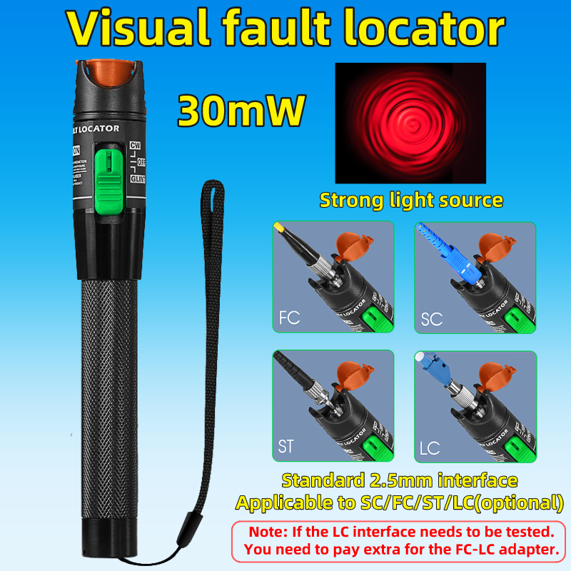 FTTH 30mW 視覚的障害ロケータ 光ファイバーケーブルテスター ペンスタイル VFL 2.5mm インターフェース (SC/FC/ST) VFL 光ファイバーテスターツール