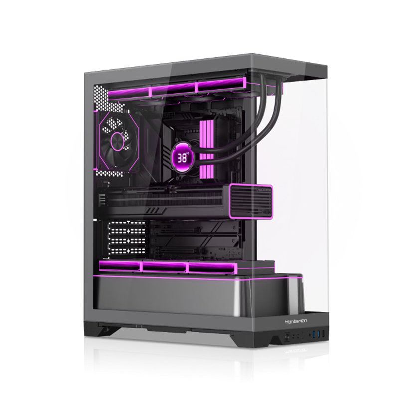 Antisman スターコア ゲームコンピュータ デスクトップコンピュータケース 360 水冷対応 三面ガラス シービュールーム