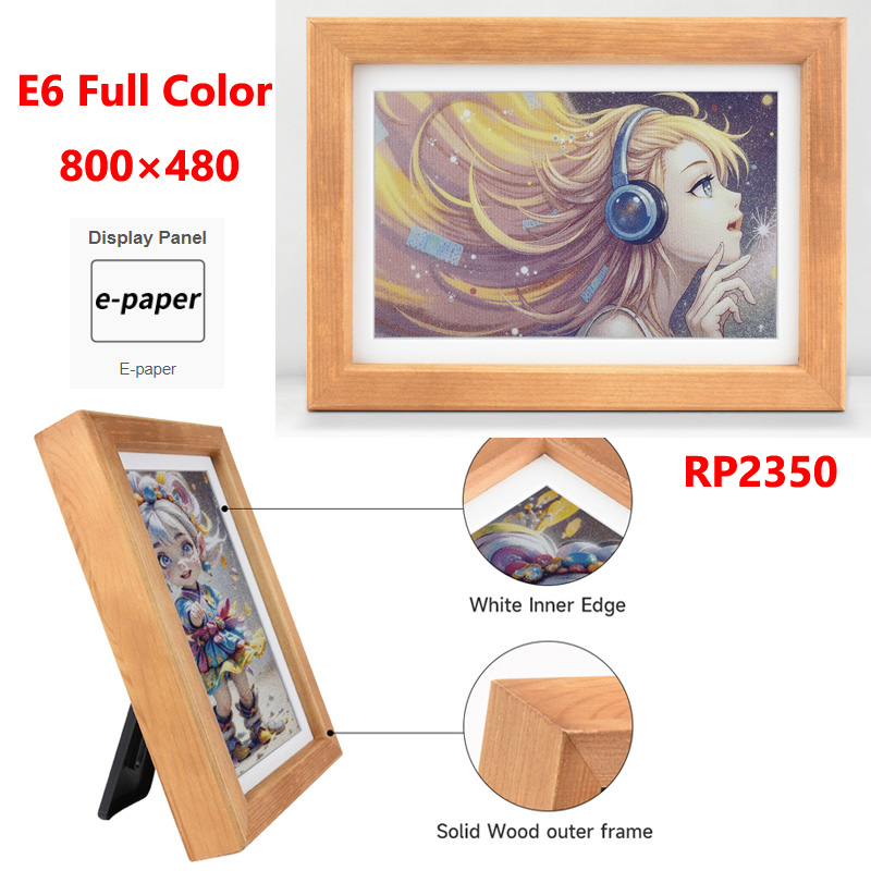 Rasperry Pico 2 RP2350 7.3 インチ電子ペーパーインクディスプレイ E6 フルカラー電子フォトペインターカレンダー/引用/絵画/ポスター用