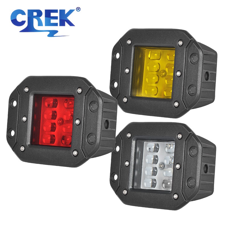 5インチ トラック オフロード 4x4 SUV 車 アンバーレッド フラッシュマウント LED ポッド ワークテールライト ジープ フォグ ドライビングランプ ATV UTV RV ローリー バン用