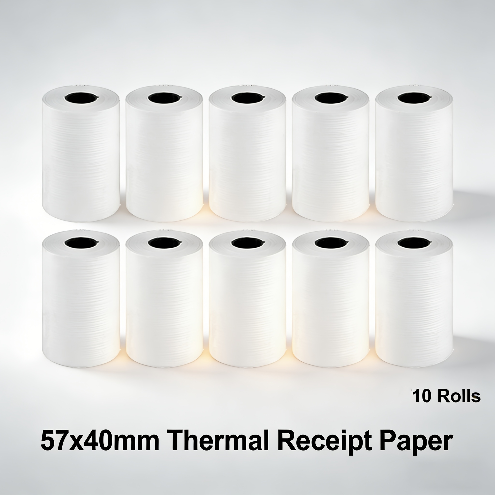 57x40mm 感熱レシート紙ロール 10 ロール、プレミアム品質、Pos レジやクレジットカード機と互換性あり