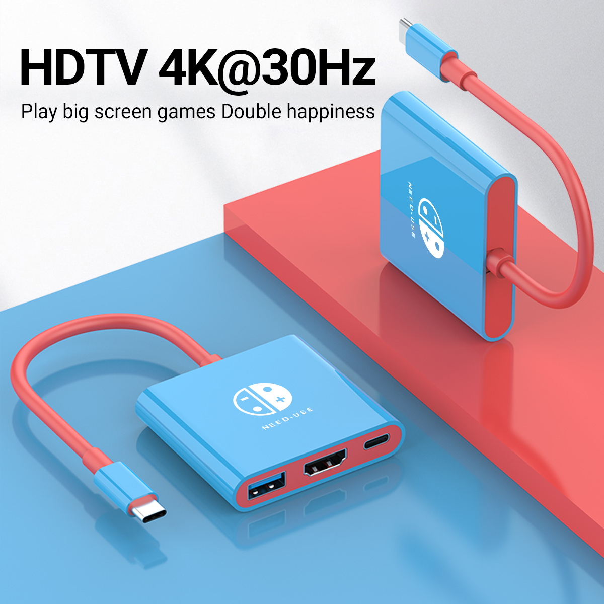 ポータブル 3 IN 1 USB C ドッキング ステーション 4K HDMI USB 3.0 タイプ C ハブ PD 100W コンパクト トラベル デザイン スイッチ ラップトップ PC TV ゲーム用