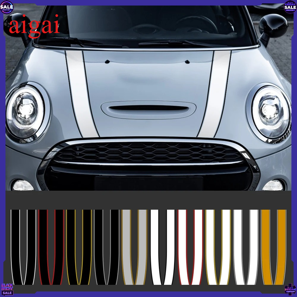 車のエンジンフードボンネットステッカーストライプデカール装飾ミニクーパー S JCW R55 R56 R60 R61 F54 F55 F56 F60 同胞アクセサリー