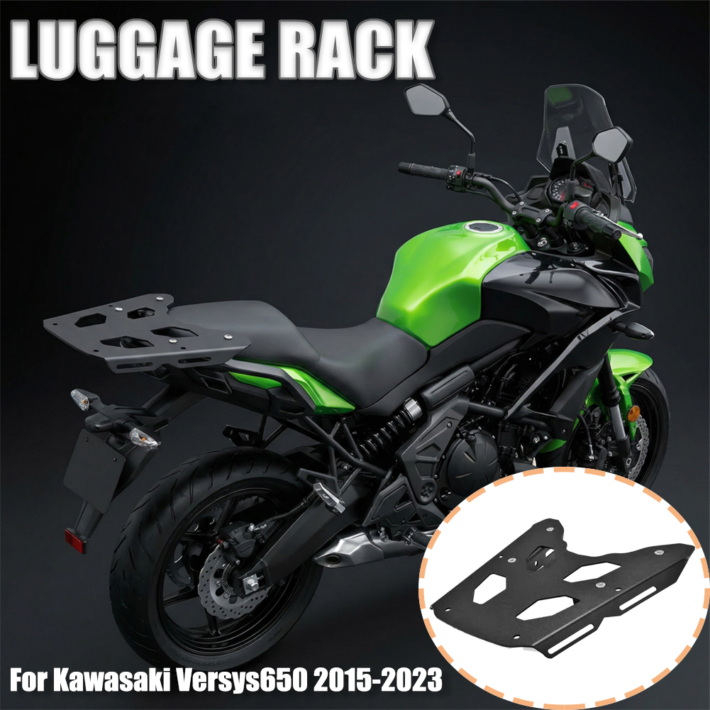 カワサキ Versys 650 2015 2016 2017 2018 2019-2023 オートバイリア荷物ラック炭素鋼サポート貨物キャリアブラケット