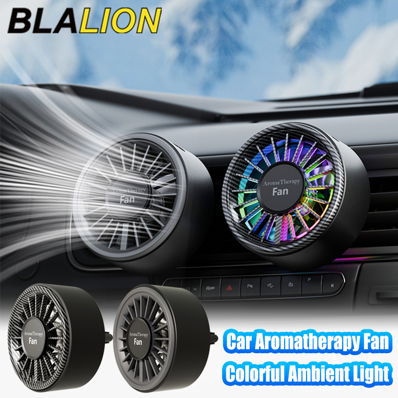BLALION 車用ミニファン空気出口ファンカラフルなアンビエントライトタイプ C 充電ポート車の空気出口クリップファン 3 速度芳香剤