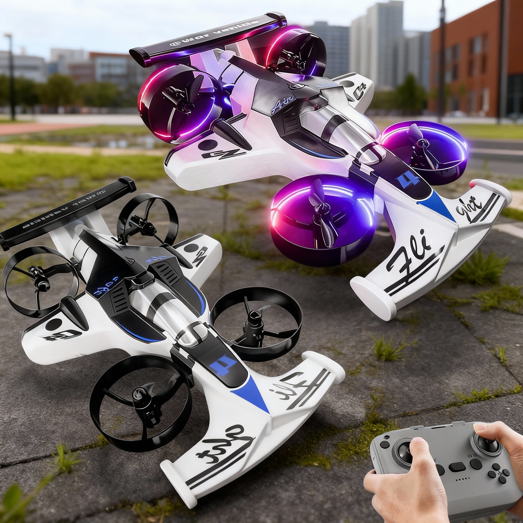 2in1 ミニドローン空地上空飛ぶ車 2.4 グラムデュアルモード Quadcopter レーシングプロフェッショナル RC カー子供オフロードおもちゃ子供大人のギフト